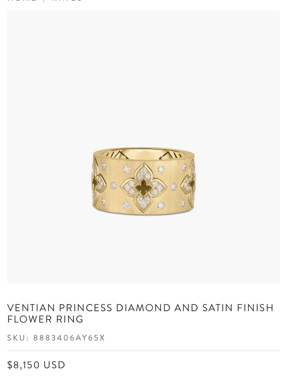 Roberto Coin Venetian Princess 18k gold ring. Size 6.5 - Picture 14 of 16